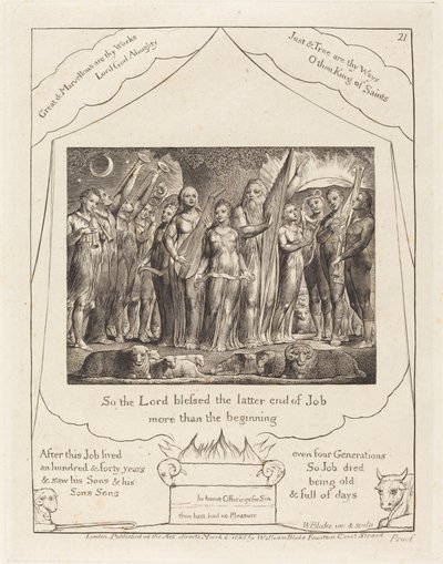 Jób és felesége felvirágoztatták alkotó: William Blake