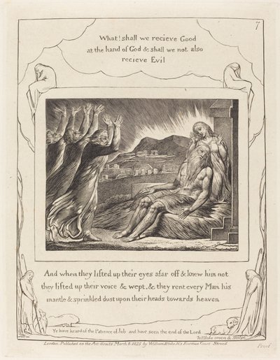 Jób vigasztalói, 1825. alkotó: William Blake