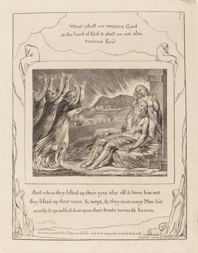 Jób vigasztalói, 1825. alkotó: William Blake