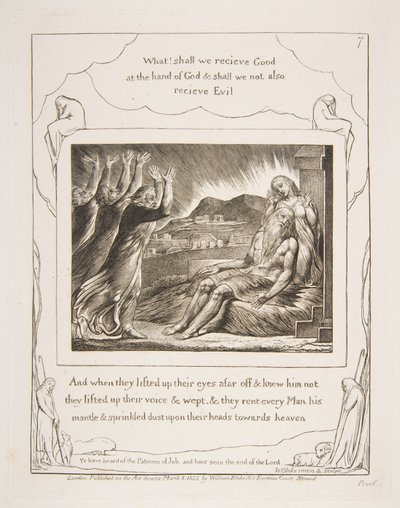 Jobs Vigasztalók, Illusztrációk a Jób könyvéből, 1825-26. alkotó: William Blake