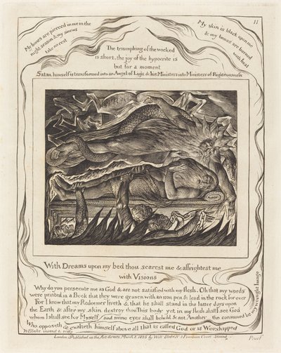 Jób gonosz álmai, 1825. alkotó: William Blake