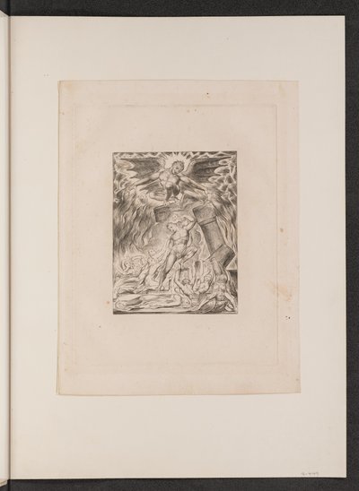 Jób fiai és lányai, akiket elborított a Sátán alkotó: William Blake