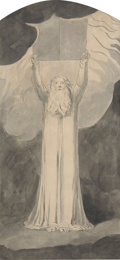 Mózes megkapja a törvényt alkotó: William Blake