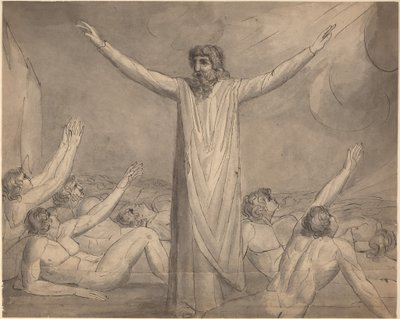 Mózes megállítja a pestist (?) [recto] alkotó: William Blake