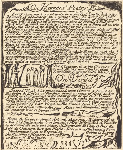 Homérosz költészetéről és Vergiliusról, 1822. alkotó: William Blake