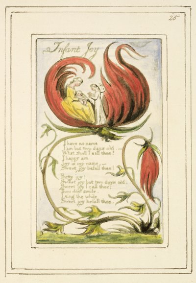 P.124-1950.pt25 Infant Joy: 25. lemez a Songs of Inocence and of Experience-ből (R példány) 1802-2008 körül (rézkarc, tinta és wc) alkotó: William Blake