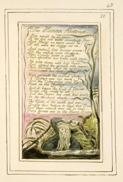 P.124-1950.pt48 Az emberi absztrakt: 48. tábla az "Ártatlanság és tapasztalat dalai"-ból (R példány) 1802-08 körül (metszet, tus, wc) alkotó: William Blake