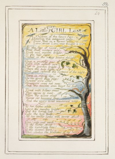P.124-1950.pt52 Elveszett kislány: 52. lemez a Songs of Inocence and of Experience-ből (R példány) 1802-08 körül (rézkarc, tinta és wc) alkotó: William Blake