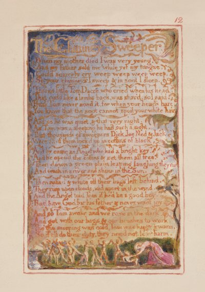 P.125-1950.pt12 A kéményseprő: 12. lemez a Songs of Inocence and of Experience-ből (AA példány) 1815-26 körül (rézkarc, tinta és wc) alkotó: William Blake