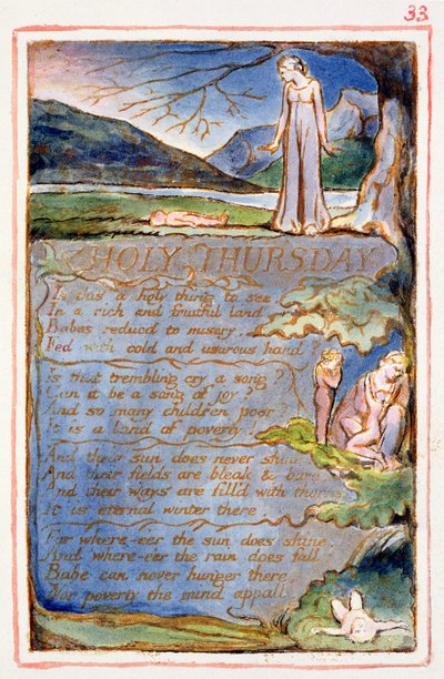 P.125-1950.pt33 Nagycsütörtök: 33. lemez az Ártatlanság és tapasztalat énekeiből (AA példány) 1815-26 körül (rézkarc, tinta és wc) alkotó: William Blake