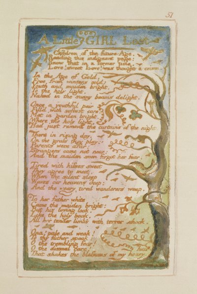 P.125-1950.pt51 Egy elveszett kislány: 51. lemez a Songs of Inocence and of Experience-ből (AA másolat) 1815-26 körül (rézkarc, tinta és wc) alkotó: William Blake