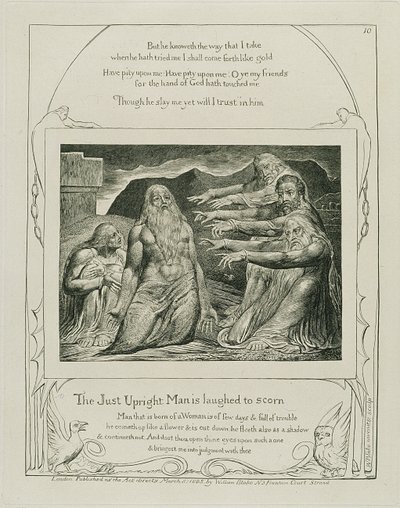 14. tábla, „Jób könyvének illusztrációi”, 1825 (metszet) alkotó: William Blake