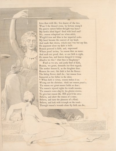 41. tábla (92. oldal): „Amikor a hit erény, az értelem azzá teszi” alkotó: William Blake
