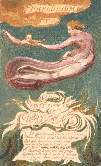 The First Book of Urizen, 2. tábla, "Preludium to the Book of Urizen" (Bentley 2a) alkotó: William Blake