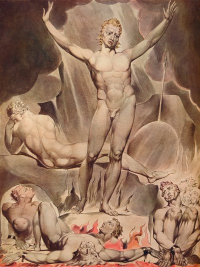 Sátán felkelti a lázadó angyalokat, 1808 alkotó: William Blake