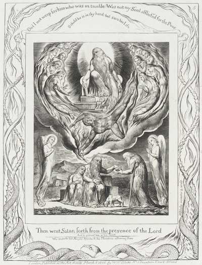Sátán távozik az Úr színe elől alkotó: William Blake