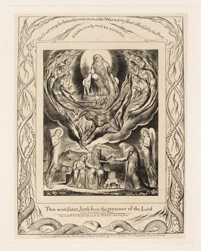 Sátán távozik az Úr színe elől alkotó: William Blake
