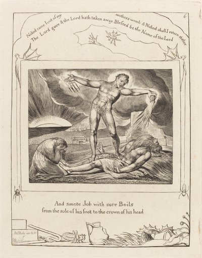 A sátán felforrósodik a munkában alkotó: William Blake