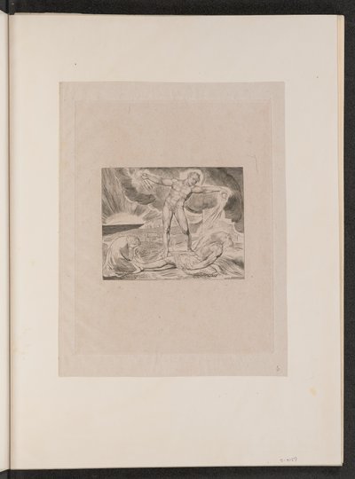 A Sátán megsemmisíti az állást, 1825. alkotó: William Blake