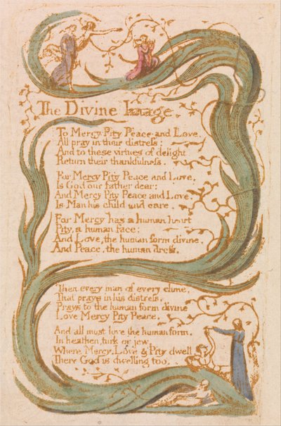 Az ártatlanság dalai, 12. lemez, Az isteni kép (Bentley 18) alkotó: William Blake