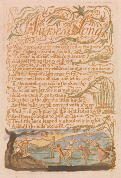 Az ártatlanság dalai, 22. tábla, Nővér dala (Bentley 38.) alkotó: William Blake