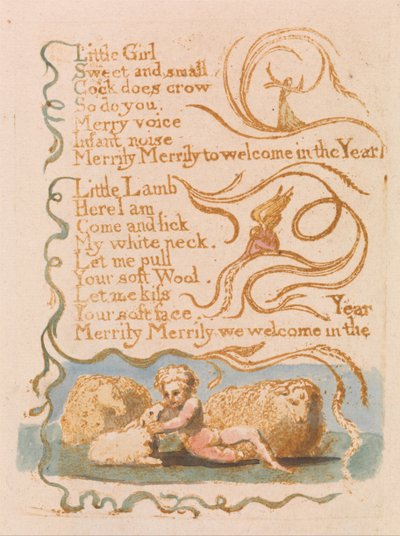 Az ártatlanság dalai, 26. lemez, tavasz (Bentley 23) alkotó: William Blake