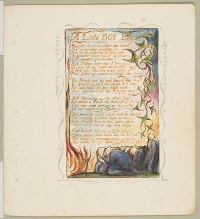 Dalok az ártatlanságról és az élményről: Egy elveszett kisfiú, kb. 1825. alkotó: William Blake