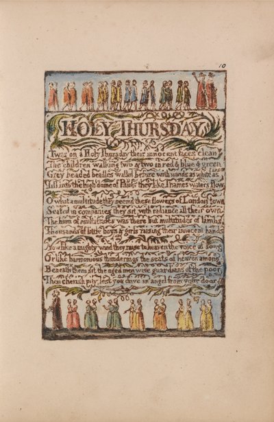 Songs of Inocence and of Experience, 10. tábla, Nagycsütörtök (Bentley 19.) alkotó: William Blake