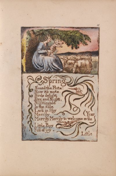 Az ártatlanság és a tapasztalat dalai, 11. tábla, tavasz (Bentley 22) alkotó: William Blake