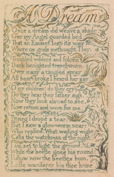 Songs of Inocence and of Experience, 14. tábla, "Laughing Song" (Bentley 15.) alkotó: William Blake