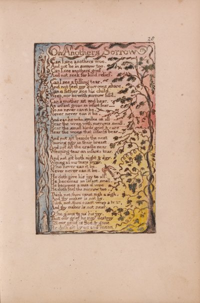 Songs of Inocence and of Experience, 28. tábla, On Others Sorrow (Bentley 27) alkotó: William Blake