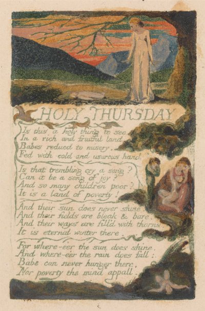 Songs of Inocence and of Experience, 38. tábla, "Holy Thursday" (Bentley 33) alkotó: William Blake