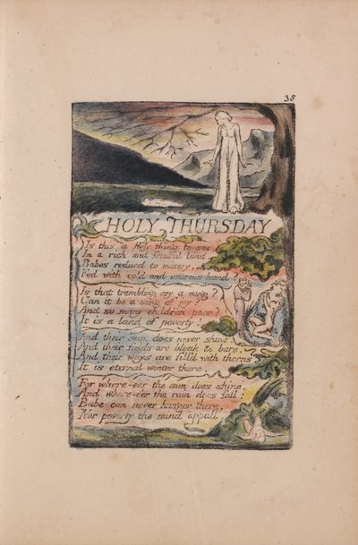 Songs of Inocence and of Experience, 38. tábla, Nagycsütörtök (Bentley 33) alkotó: William Blake
