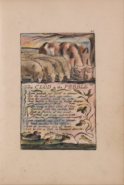 Songs of Inocence and of Experience, 40. tányér, The Clod and the Pebble (Bentley 32) alkotó: William Blake