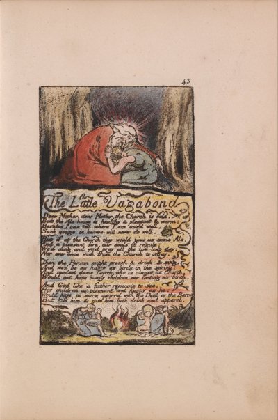 Az ártatlanság és a tapasztalat dalai, 43. lemez, A kis csavargó, (Bentley 45) alkotó: William Blake