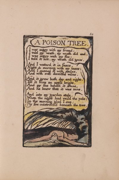 Songs of Inocence and of Experience, 50. tábla, Egy méregfa (Bentley 49) alkotó: William Blake