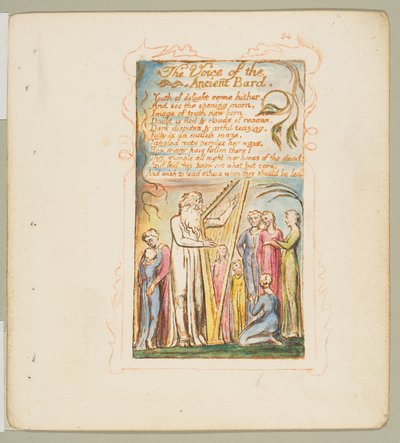 Az ártatlanság és az élmény dalai: Az ősi bárd hangja, kb. 1825. alkotó: William Blake