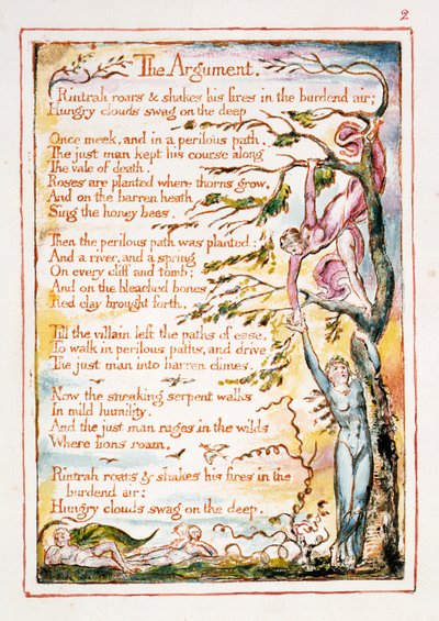 Az érvelés, illusztráció és szöveg a Menny és a Pokol házasságából, 1790-3. alkotó: William Blake