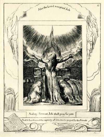 Jób könyve 42:8, William Blake illusztrálta alkotó: William Blake