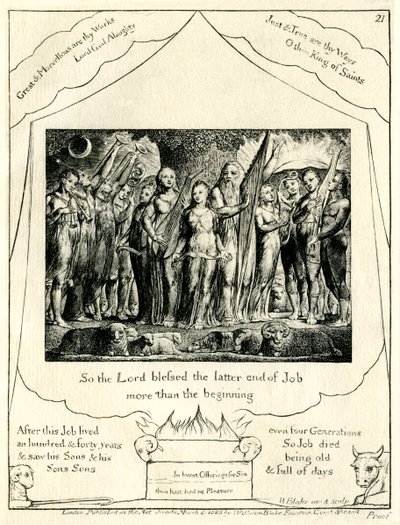 Jób könyve 42:12, William Blake illusztrálta alkotó: William Blake