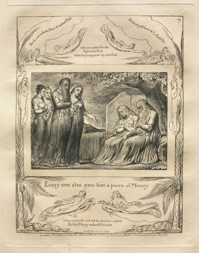 Jób könyve: Pl. 19, Mindenki adott neki egy darab pénzt alkotó: William Blake