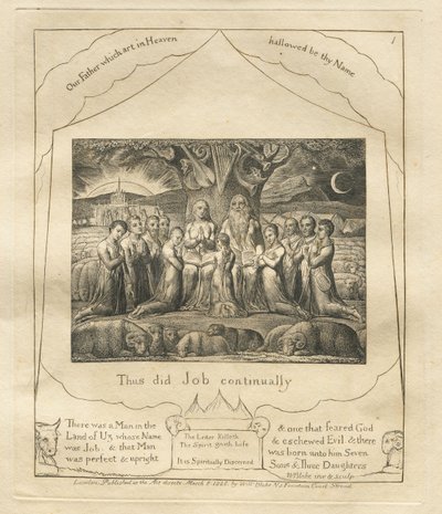 Jób könyve: Pl. 1, Így tett Jób folyamatosan alkotó: William Blake