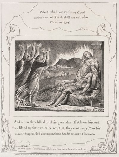 Jób könyve: Pl. 7, És amikor felemelték szemeiket alkotó: William Blake