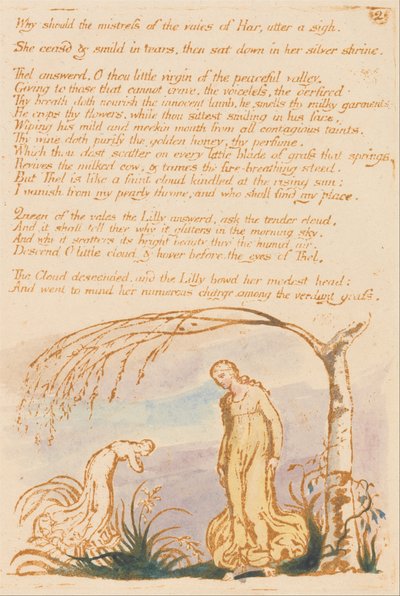 Thel könyve, 4. tábla, Miért kellene az úrnőnek? . . . alkotó: William Blake