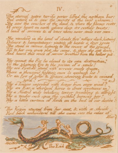 Thel könyve, 8. tábla, IV. , Az örök kapuk . . . . alkotó: William Blake