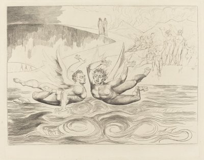 A korrupt tisztviselők köre; az ördögök marasztalják egymást alkotó: William Blake