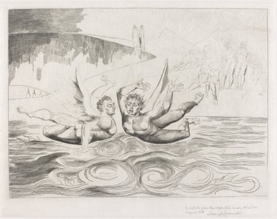 A korrupt tisztviselők köre; az ördögök marasztalják egymást alkotó: William Blake