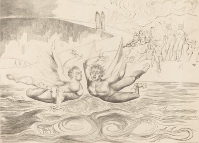 A korrupt tisztviselők köre, az ördögök egymást marasztalják, 1827. alkotó: William Blake