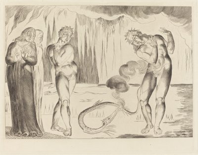 A tolvajok köre; Buoso Donati megtámadta a kígyó alkotó: William Blake