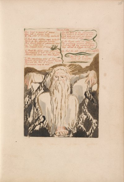 Urizen első könyve, 27. tábla, Évekig éltek. . . . (Bentley 28) alkotó: William Blake